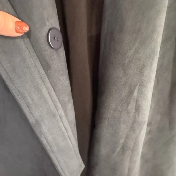 Like New, sᴀᴅɪᴇ & sᴀɢᴇ, Women's Microsuede Trench Coat I Dark Green, sᴍᴀʟʟ